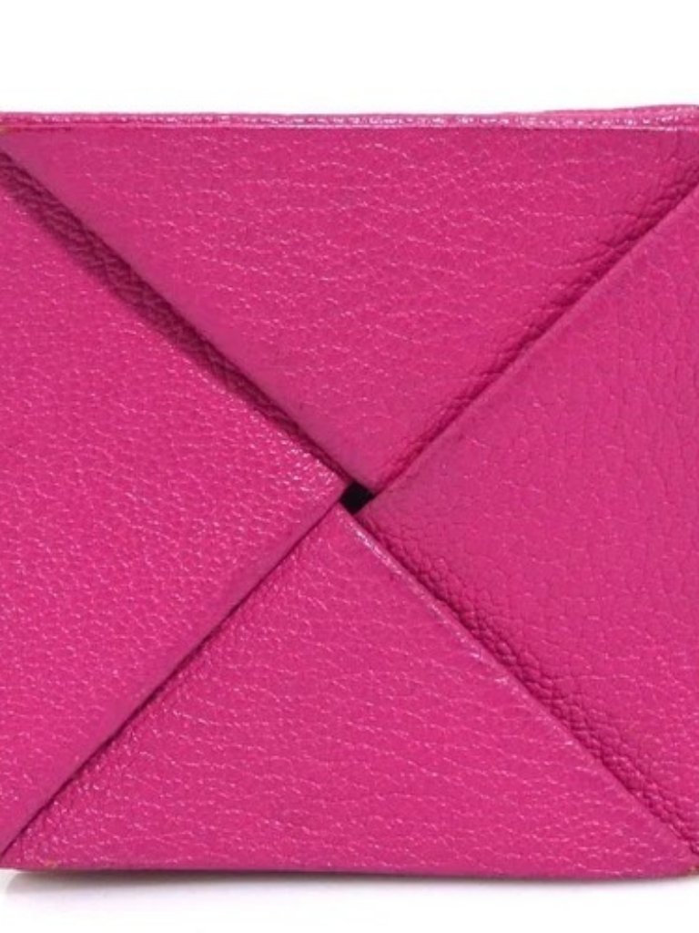 Auth Hermes Zulu Coin Purse Case Magenta Leather - E61848a